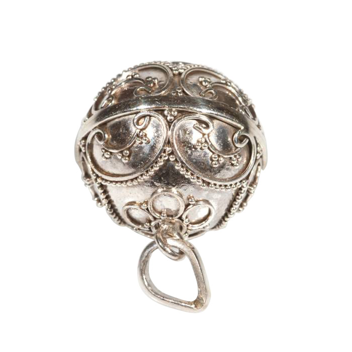 Chiama Angeli in Argento Lavorato con Fiore