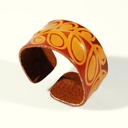 bracciale-in-cuoio-dipinto-a-mano-rosso-arancio-foglie