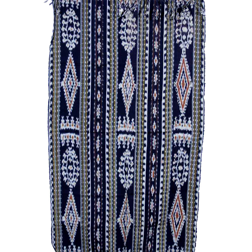 coperta-ikat-nera-marrone-panna