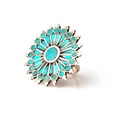 Anello fiore in argento e turchese naturale