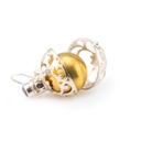 Chiama Angeli in Argento Gabbietta e Sfera Dorata e Pietra