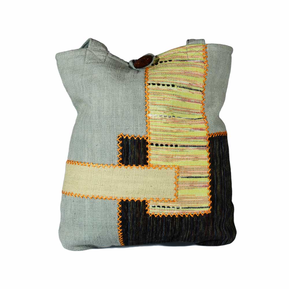 Borsa roi cuciture celeste