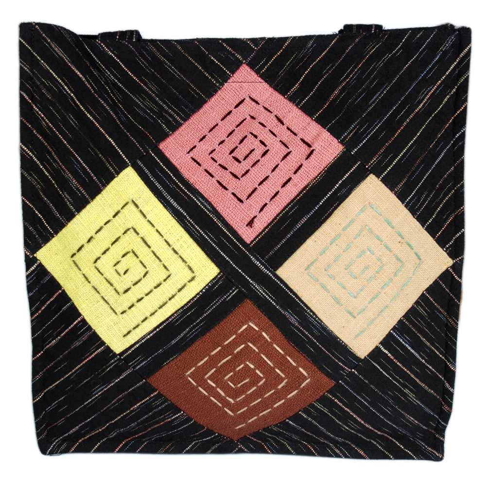 Borsa roi rombi nero gessato