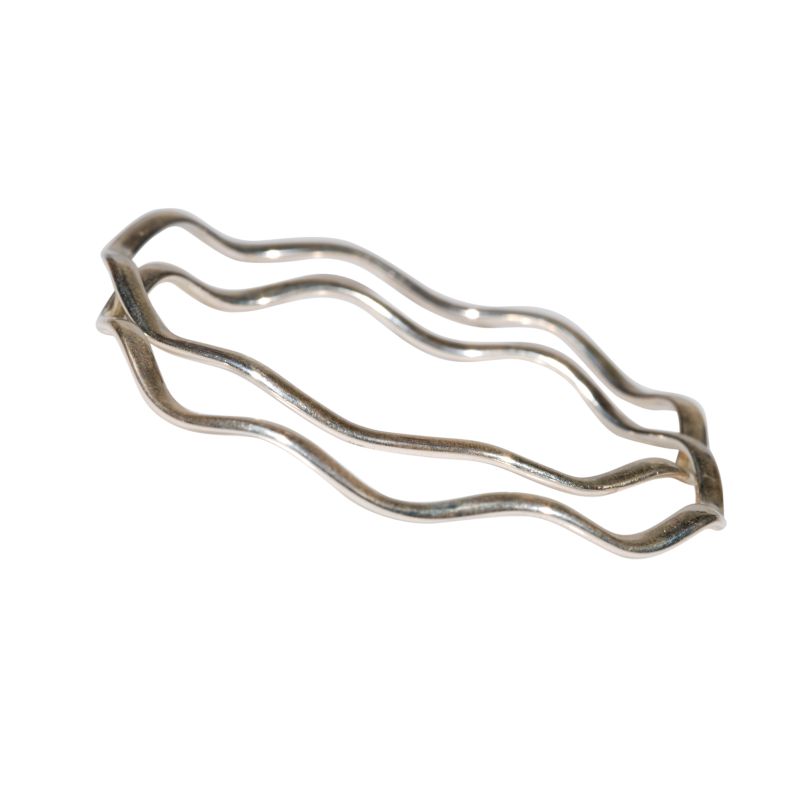 Coppia bracciali argento thailandese onda
