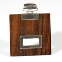 Pendente in legno e argento quadrato