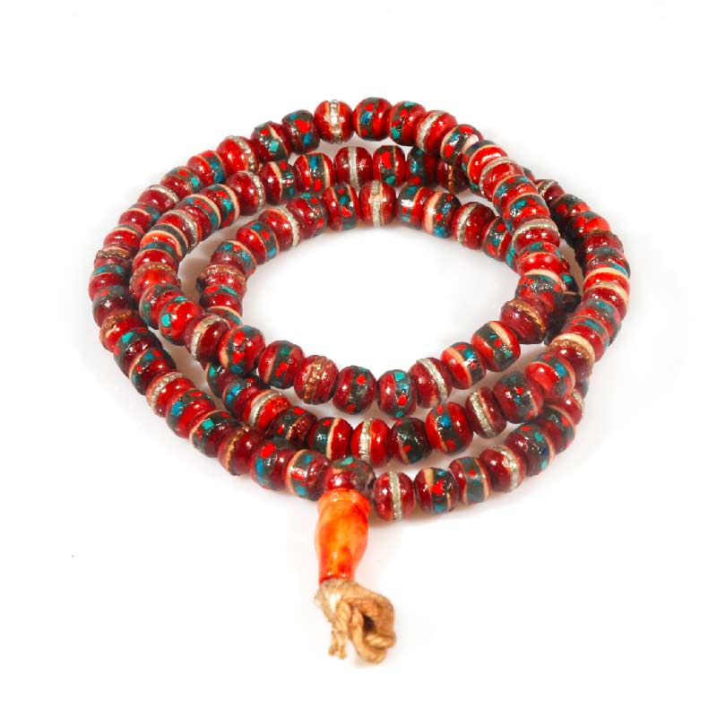 Mala in osso di yack dipinto