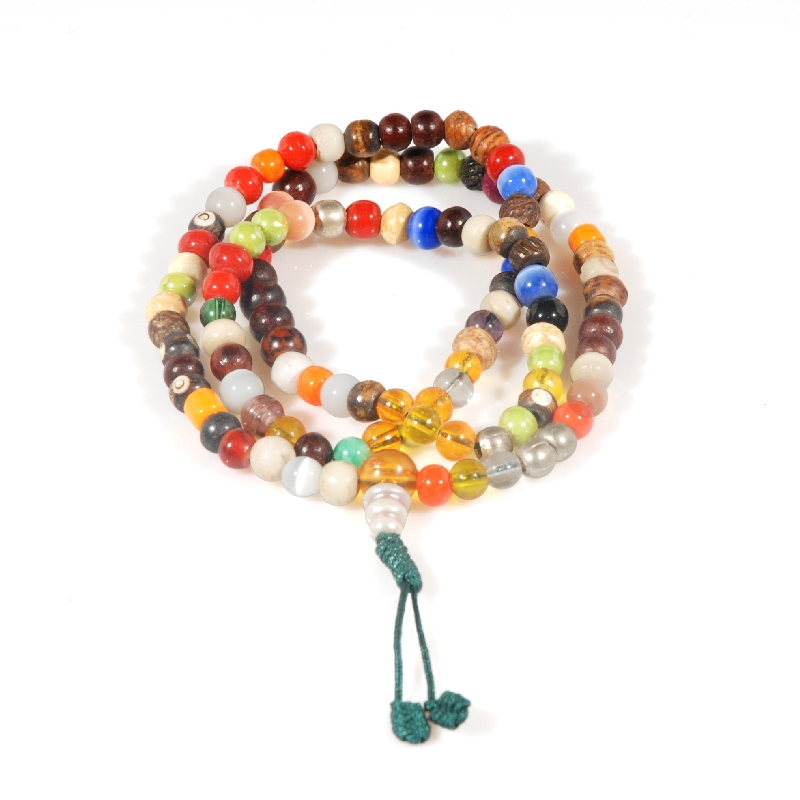 Mala in perline multicolore
