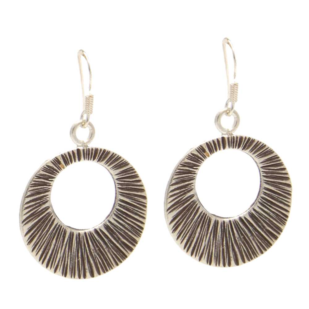 Orecchini in argento hill tribe cerchio