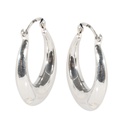 Orecchini in argento liscio a cerchio bombati