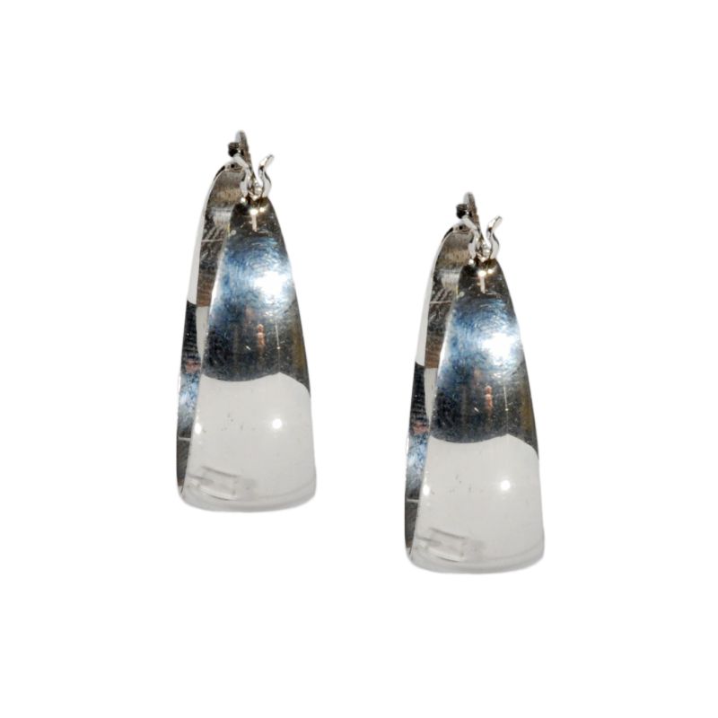 Orecchini in argento liscio ovali bombati