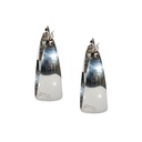 Orecchini in argento liscio ovali bombati