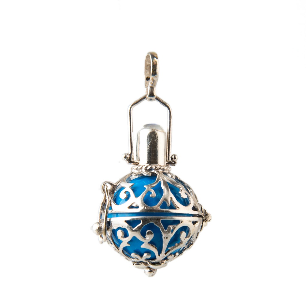 Chiama Angeli in Argento con Gabbietta, Smalto e Pietre