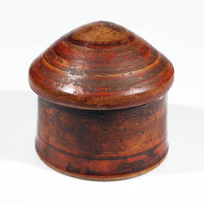 Scatola afghana in legno dipinto rossa e gialla