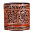 Scatola in lacca birmana con animali stilizzati