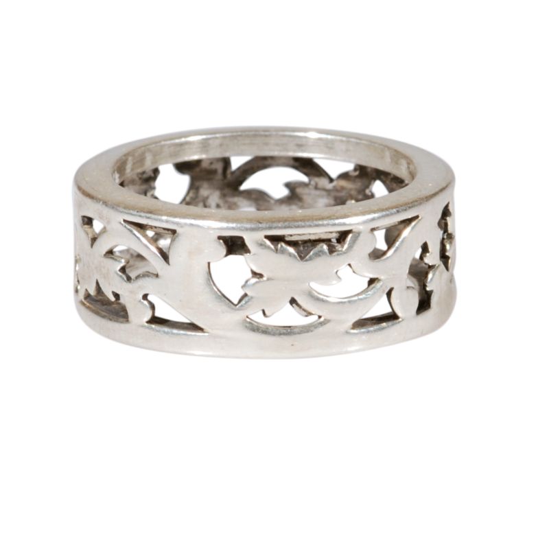Fede donna in argento traforato