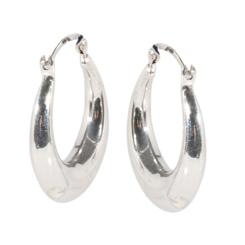 [EL_OR_PS06] Orecchini in argento liscio a cerchio bombati