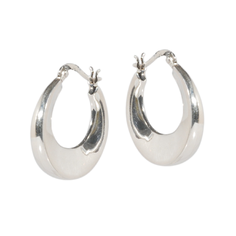 [EL_OR_PS07] Orecchini in argento liscio a cerchio piatti