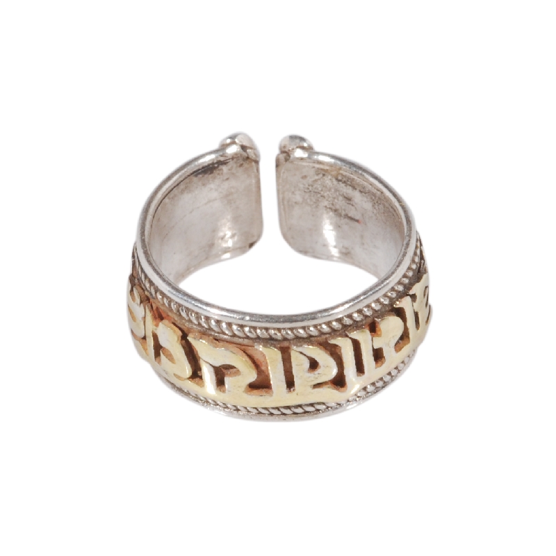 [AN_LI_10] Fede nepalese in argento con om