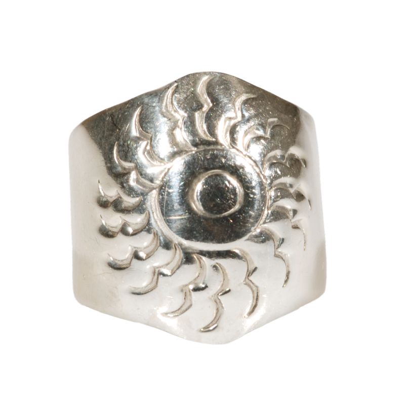 [AN_P_18_g] Anello Bombato in Argento con Sole