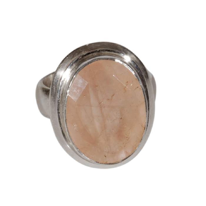 [EL_000386] Anello Con Quarzo Rosa Sfaccettato